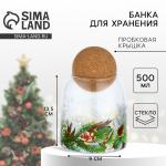 Банка для хранения новогодняя «Зимние истории», стекло, 500 мл