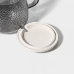 Кружка Magistro «Диамант», 450 мл, с крышкой и ложкой, стекло, серая