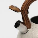 Чайник Magistro Stone, 2.7 л, со свистком, ручка soft-touch, индукция, нержавеющая сталь, бежевый