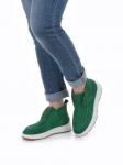 01-5280-9 GREEN Ботинки демисезонные женские (натуральная замша, байка)