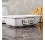 *Мыльница Le Bain blanc, 9х13,7х4,1 см., цвет белый и золотой