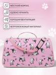 Сумка-переноска каркасная "Играющие котики", размер S, 37,5 х 17 х 22 см, розовая