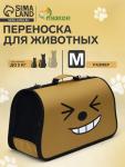 Сумка-переноска каркасная "Улыбка", размер M,  40 х 21 х 27 см, коричневая