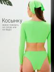 Купальник женский раздельный MINAKU с косынкой цвет зелёный, размер 46