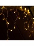 Гирлянда «Бахрома», 3?0.6 м, уличная, IP44, 114 LED, 8 режимов, солнечная батарея, прозрачная нить, свечение тёплое белое