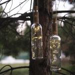 Гирлянда «Нить», 2 м, уличная, роса с пробкой, IP44, серебристая нить, 20 LED, солнечная батарея, свечение тёплое белое