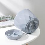 Горшок для цветов с поддоном Laurel, 1.3 л, d=14.5 см, h=12.5 см, пластиковый, серый