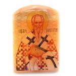 Именная икона из селенита "Св.Панкратий" арка большая, 50*30*65мм