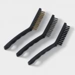 Набор щёток универсальных Доляна, 3 шт, 21_2_2,5 см, рабочая часть 8,5_1,5_1,5 см, цвет чёрный