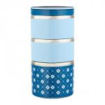 Ланч-бокс, 1.32 л, 3 уровня, сохраняет тепло 2 ч, нержавеющая сталь, синий, голубой