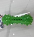 Игрушка - зубочистка для малых и средних пород собак Кость, цвет зеленый, с пищалкой, 14,5*4,5см