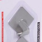 Крючки в наборе 2шт из нержавеющей стали на липкой основе БАСТОФ,  форма ромб, нагрузка 2,5кг/4,5см