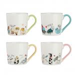 MILLIMI Четыре лапы Кружка 390мл, фарфор, 4 дизайна