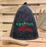 Варежка банная с вышивкой Крутой перец, цвет серый, без упаковки