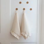 Набор полотенец с рюшами 40х70 'Чистый хлопок' (2 шт.), саржа, Без красителей ВБ