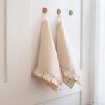 Набор полотенец с рюшами 40х70 'Чистый хлопок' (2 шт.), саржа, Без красителей ВБ