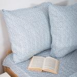 КПБ Simple Life 1,5 спальный, бязь, 100 % хлопок, пл. 120 гр./кв.м., Ромбы голубые ОП Пододеяльник 146*217, простыня 150*217, наволочка 70*70 (2 шт.)