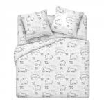 КПБ 'Традиция' 1,5 спальный, поплин, 100% хлопок, пл. 118 гр./кв.м., 'Банни основа' Пододеяльник 146*217, простыня 150*217, наволочка 70*70 (2 шт.)