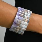 Браслет из Агата с включением аметиста сегмент 40*9мм, 128,7г