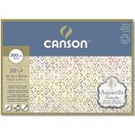 "Canson" Блок для акварели AQUARELL CP Fine 60\% хлопок, 40\% целлюлоза 300 г/м2 A3+ 50 х 36 см склейка с четырех сторон 20 л.
