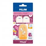 "Milan" Набор  ластик с точилкой для карандашей CAPSULE Roller + 2 запасных ластика