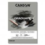 "Canson" Альбом для смешанных техник "Graduate Mix Media" 220 г/м2 A4 21 х 29.7 см склейка с одной стороны 30 л.