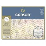 "Canson" Блок для акварели AQUARELL CP Fine 60\% хлопок, 40\% целлюлоза 300 г/м2 A3 41 х 31 см склейка с четырех сторон 20 л.