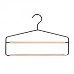 VETTA Вешалка-органайзер, 2 уровня, 34.5х25.5х0.8 см, металл, дерево, черный глянец