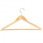 VETTA Вешалка для одежды деревянная 45см, натуральный цвет, хром, ЭКО