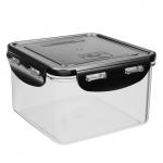 Контейнер герметичный для СВЧ с защелками тм Good&good, квадратный 1,25л, пластик