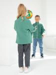 Толстовка ДЕТСКАЯ БАЗОВАЯ флисовая ЗЕЛЕНЬ