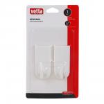 VETTA Крючки самоклеящиеся на блистере, 2шт, белый