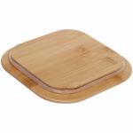 Контейнер стеклянный 700мл Хай-Тек квадратный с бамбуковой крышкой