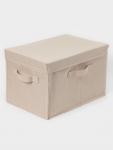 Короб стеллажный с крышкой LaDо?m, 38?26?24 см, бежевый, материал батист