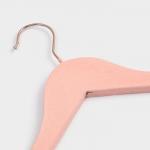 Плечики - вешалки для одежды LaDо?m Rose Gold, 44.5?1.2?23 см, 2 шт., с перекладиной, покрытие вельвет, широкие плечики, розовые