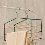 Плечики - вешалка для брюк и юбок LaDо?m Laconique, многоуровневая, 37?31.5?1.1 см, чёрные