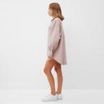Комплект женский (рубашка, шорты) MINAKU: Oversize, серо-розовый, размер 48