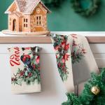 К-т полотенец "Новогодние снегири" 50*60 см. - 3 шт. рогожка хлопок 100%