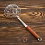 Дуршлаг-сито Шафран, d=14 см, с деревянной ручкой, металл