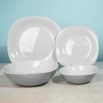 MILLIMI Грей Набор столовой посуды 19 пр., опаловое стекло, квадратный