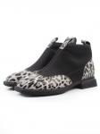 01-B44B-81H WHITE/LEOPARD Ботинки демисезонные женские (натуральная кожа, текстиль, байка)