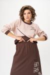 Костюм Aira Style 24129 пудра+коричневый