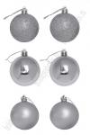 Набор новогодних шаров 6 см (12 шт) SF-7334, серебро №3