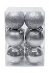 Набор новогодних шаров 6 см (12 шт) SF-7334, серебро №3