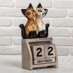 Вечный календарь «Кошечки», 11?6?22 см, дерево