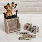 Вечный календарь «Кошечки», 11?6?22 см, дерево