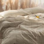 *Постельное бельё евро «Этель» Cage: beige, мако-сатин