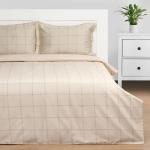 *Постельное бельё евро «Этель» Cage: beige, мако-сатин