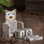 Вечный календарь «Кошка», 7?4?10 см, дерево