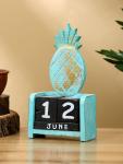 Календарь настольный «Ананас», 11?5?16 см, дерево, бирюзовый